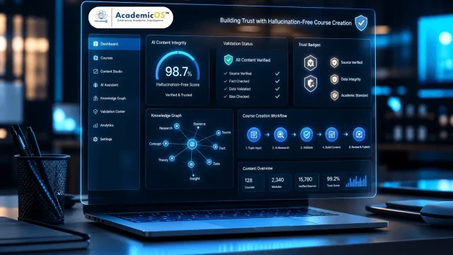 AI Assisted for AcademicOS: Building Trust with Hallucination-Free Course Creation