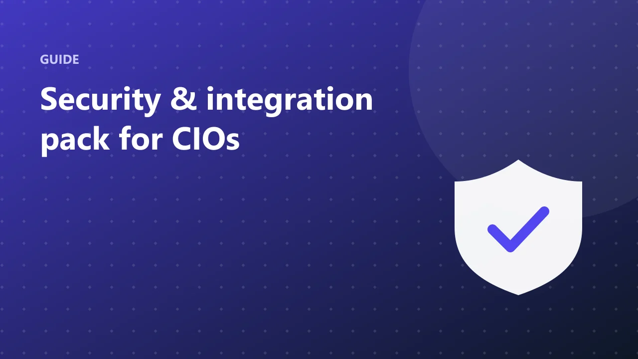 Security and integration guide cover with a shield, for CIOs reviewing TatvaOne