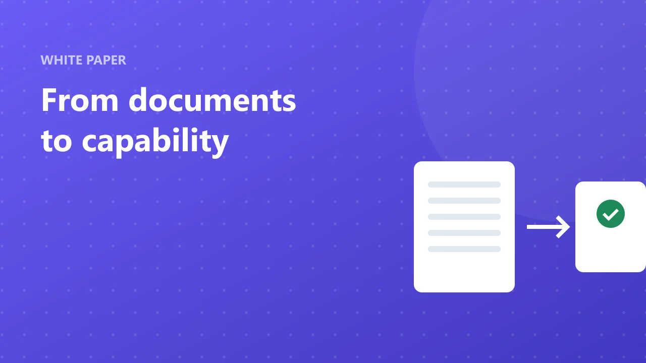 White paper cover: From documents to capability